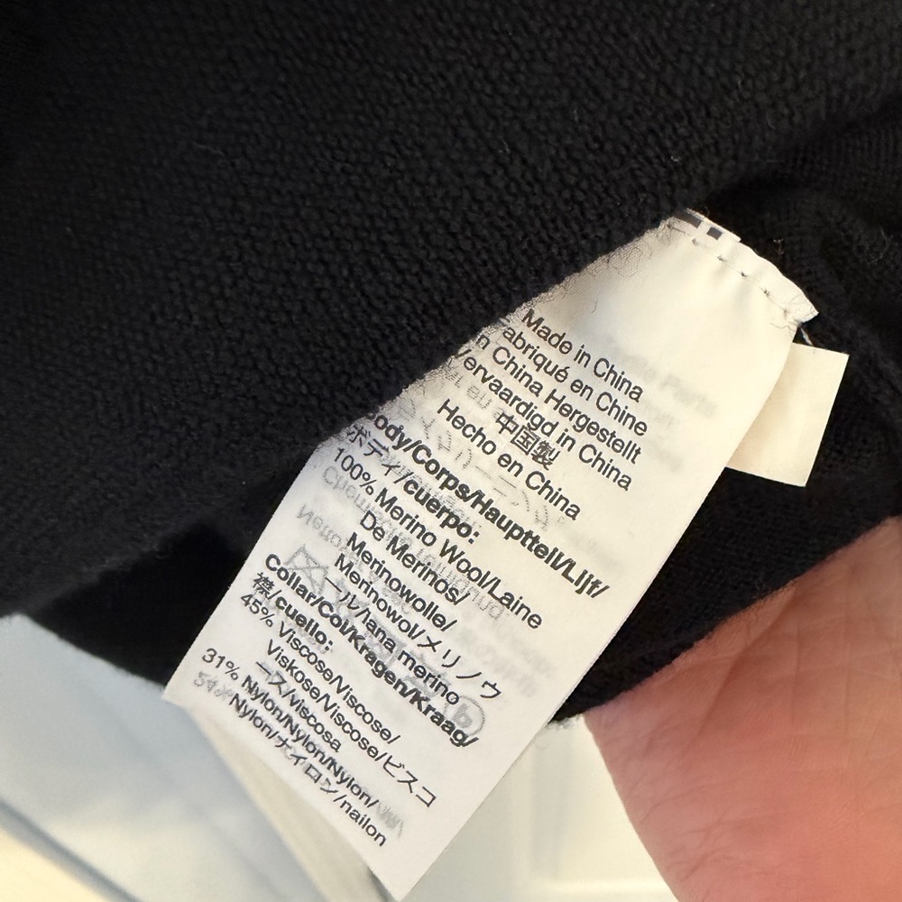J. Crew Black Merino Wool Sweater with Lace Collar - Picture 4 of 7